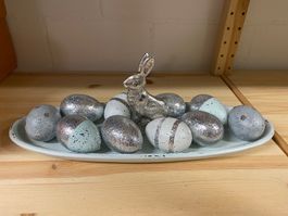 seltenes einmaliges Décor mit Zinnhase, 38cm