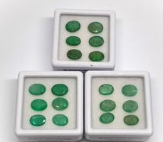 18x émeraudes 7x5 mm - 12.99 ct - Valeur 1'030.- Fr