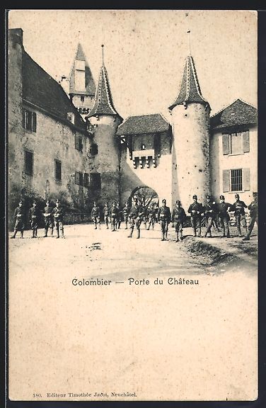 Cartoline postali: AK Colombier, Porte du Château – Usato da Berlin venduto da bartko-reher