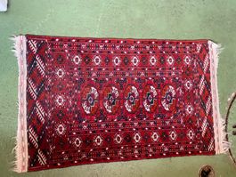 farbenprächtiger Orientteppich 103cm *61 cm in Rot/Orange