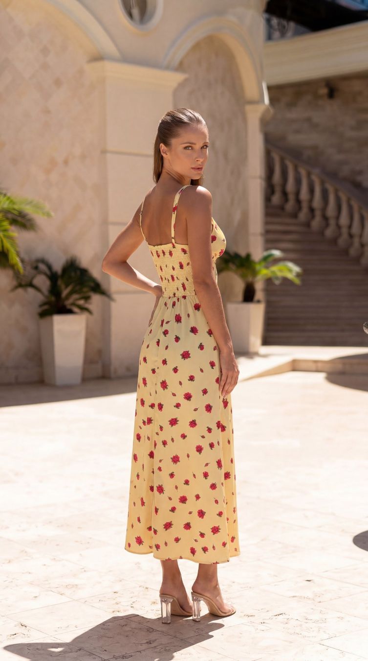 Vestiti: Rose Print Silk Midi Dress Size: S – Nuovo e nell'imballaggio originale da Zürich venduto da Ms.Me-Fashion 3