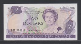 New Zealand 2 Dollars (ND 1981 -1985) ungefalten