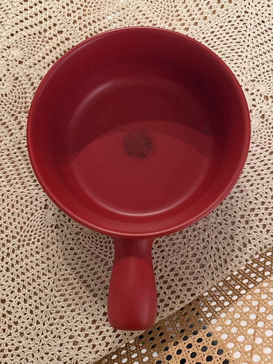 Pentole: Vintage Red Fondue Caquelon/Pan – Usato da Au ZH venduto da SNEKAR