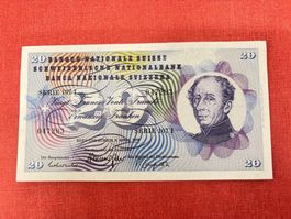 20 Franken Banknote 1976 gebraucht
