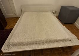 Tagesdecke gehäkelt weiss ca. 220x236cm gute Qualität