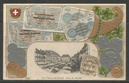 Carte P de 1906 ( La Chaux-de-Fonds / Place du Marché )