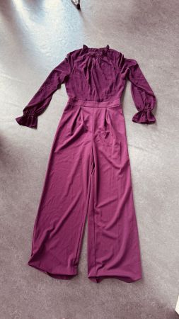 Festliches Jumpsuit Anzug mit glitzer-Jäggli in Bordeaux