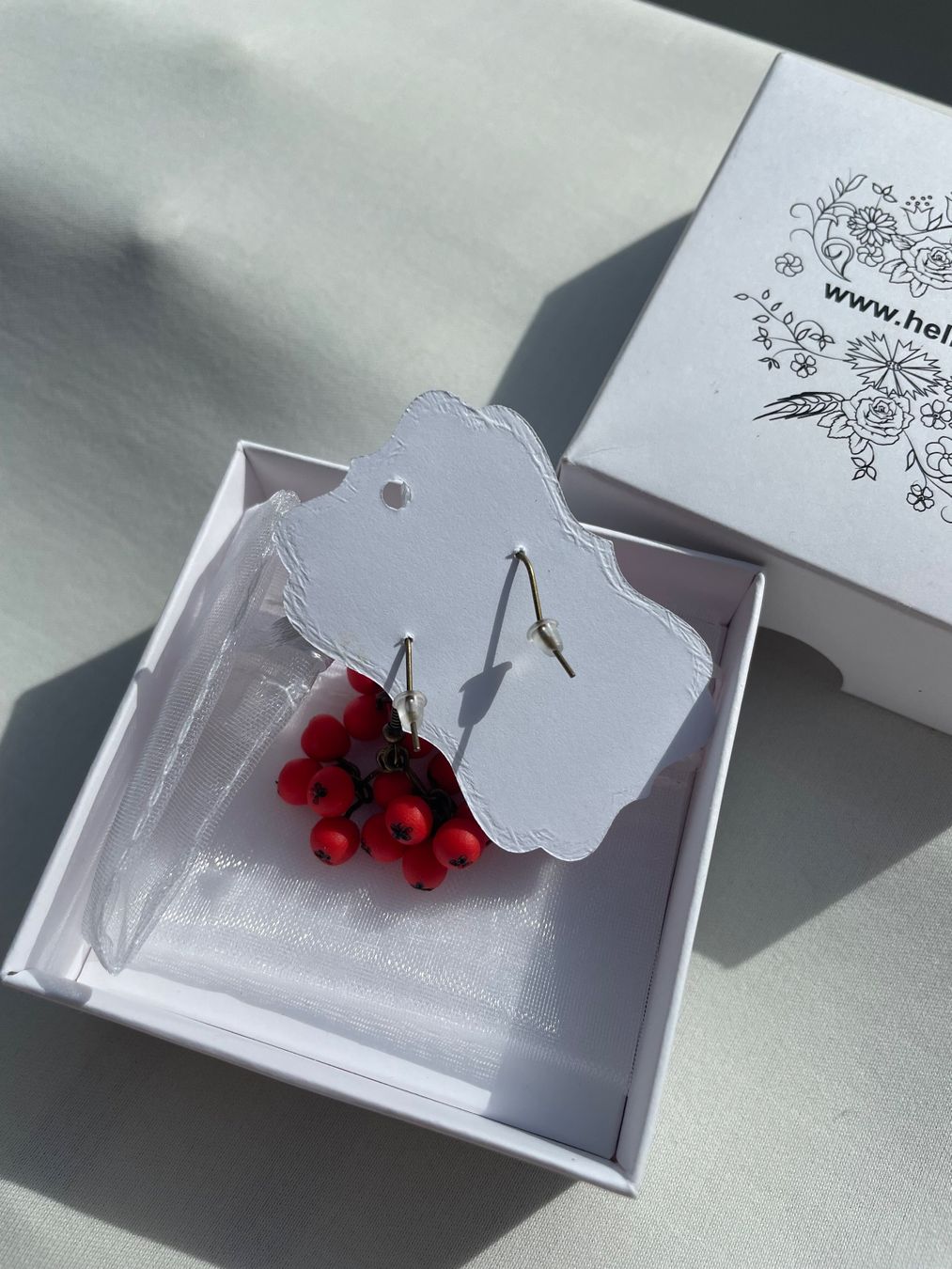 Orecchini pendenti & Orecchini a lobo: Hängeohrringe mit roten Blumen – Nuovo e nell'imballaggio originale da Altendorf venduto da privateclient 2