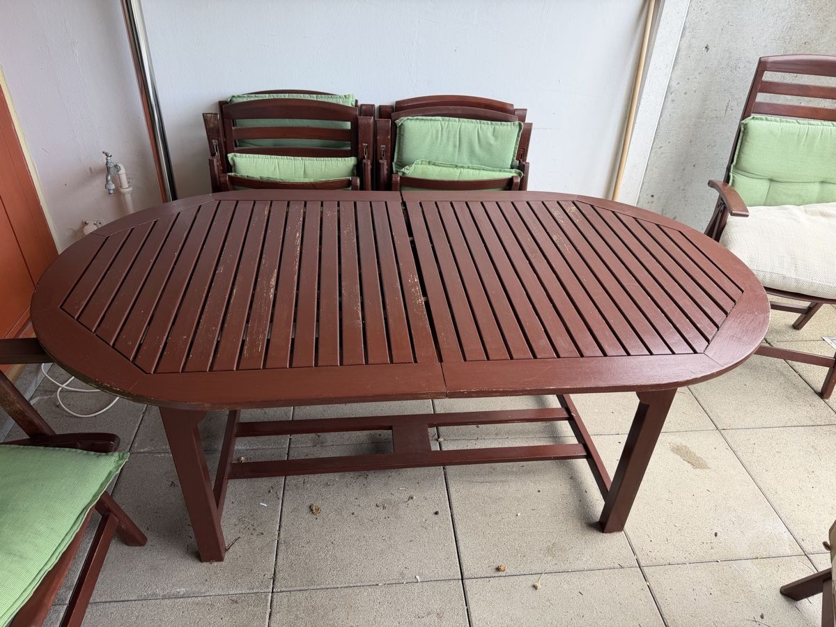 Tischset: sunfun Gartenmöbelset Holz 8Stühle – Gebraucht aus Kaiseraugst von NalanUenal