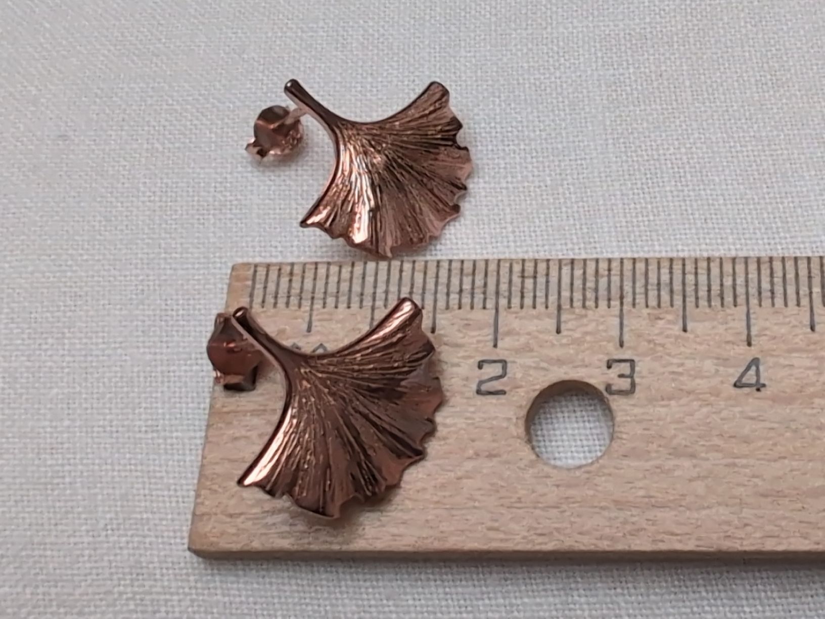 Orecchini pendenti & Orecchini a lobo: Gingko Ohrstecker, rosévergoldetes Sterlingsilber – Usato da Gempen venduto da DennisKl 4