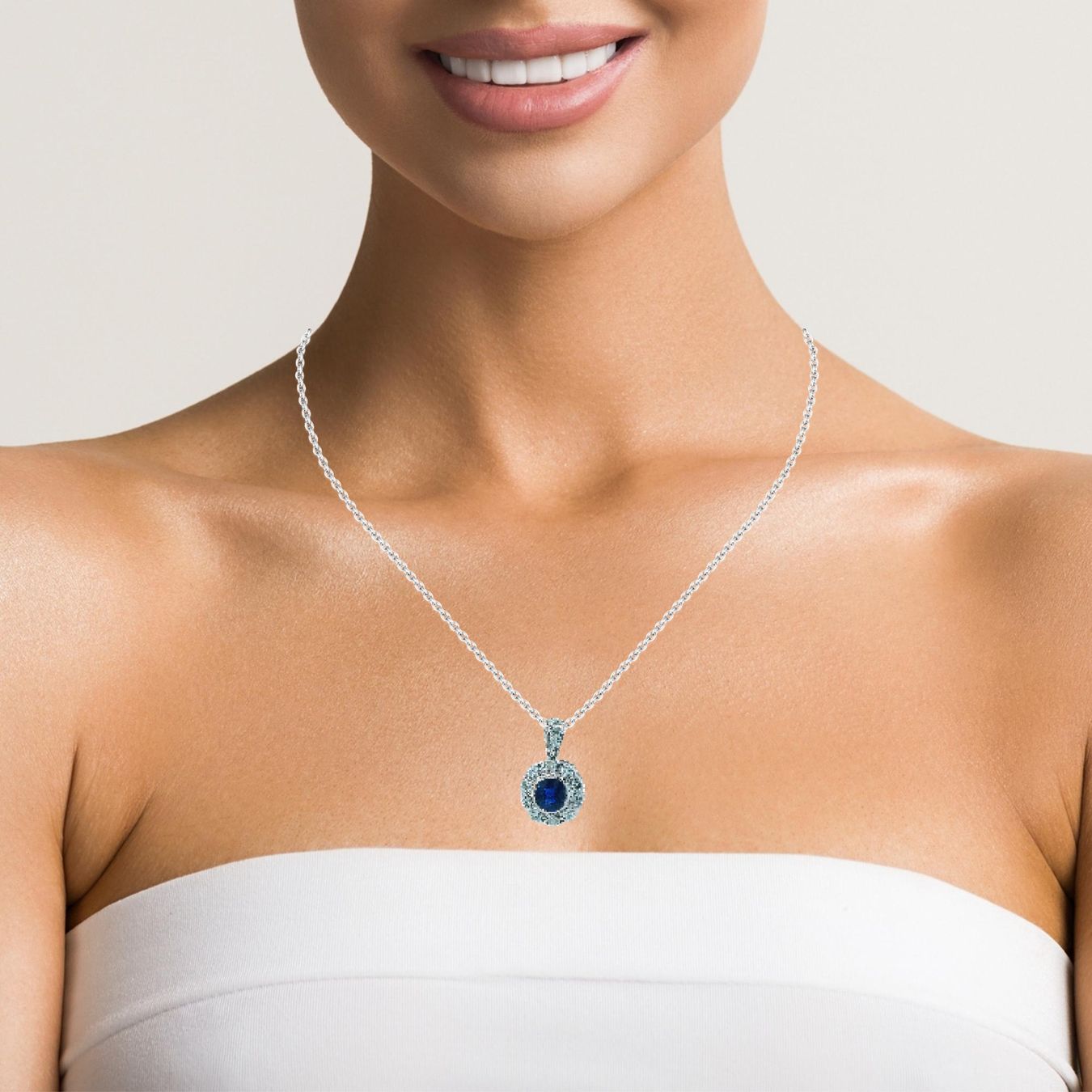 Anhänger: Platin Anhänger mit Saphir & Diamanten – Gebraucht aus Embrach von marufa 1