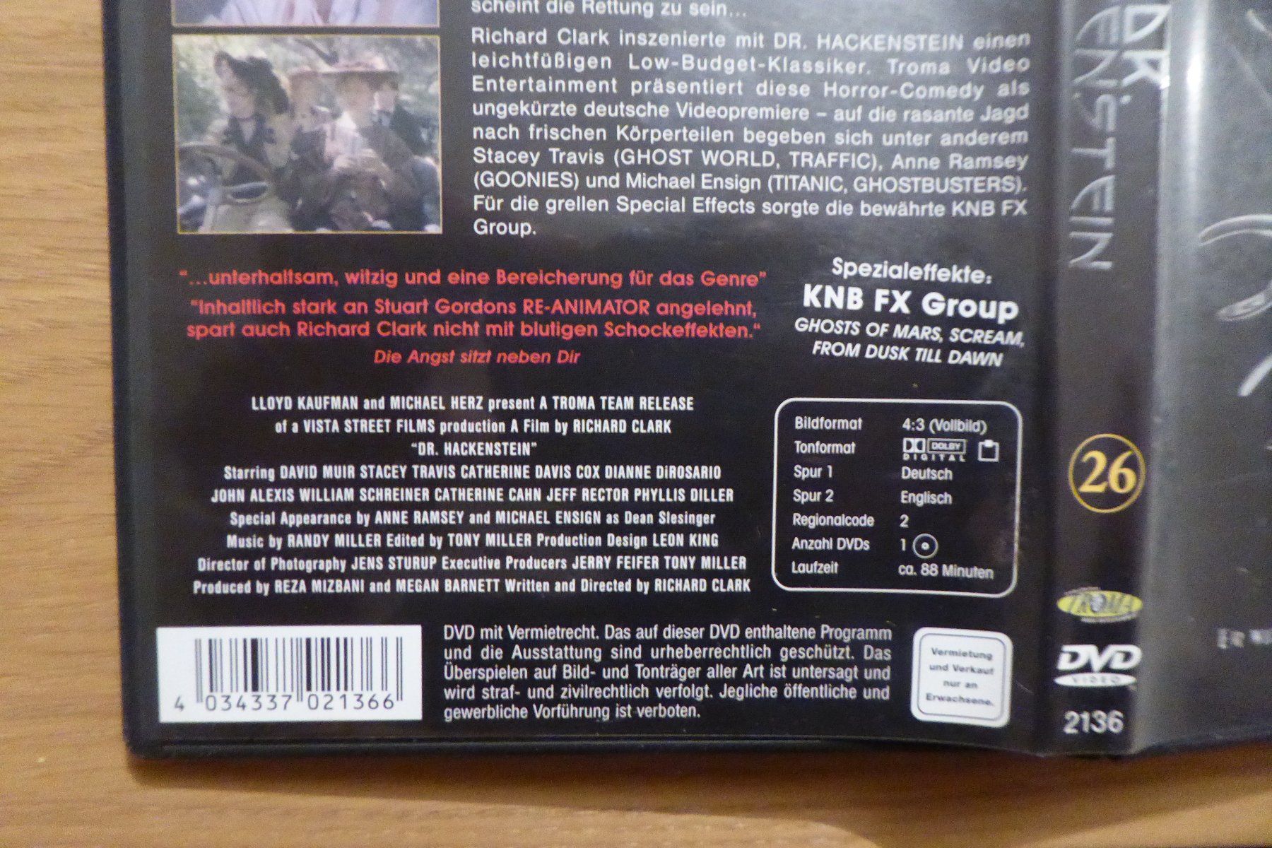 Tous les DVDs: DVD Troma Dr Hackenstein – D'occasion à Allschwil par Summelsarium 2