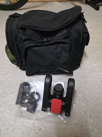 Fahrradtasche Lenkertasche schwarz mit Halterung