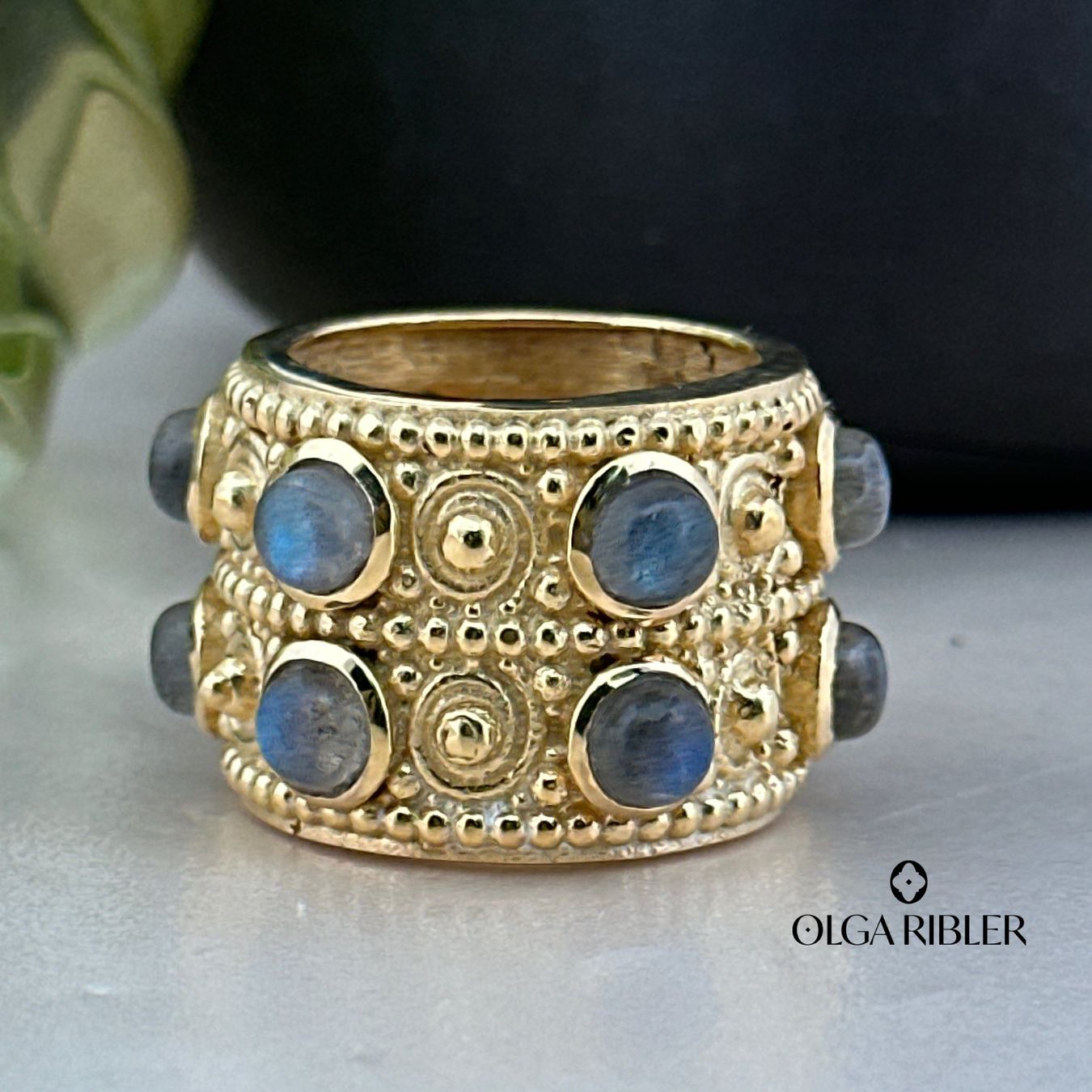 Olga Ribler Bagues: Statement Silber Ring 925 Labradorite Grösse 60 – Neuf (Voir description) à Luzern par byolgaribleroutlet 7