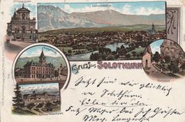Solothurn-Litho-Karte gelaufen 1899