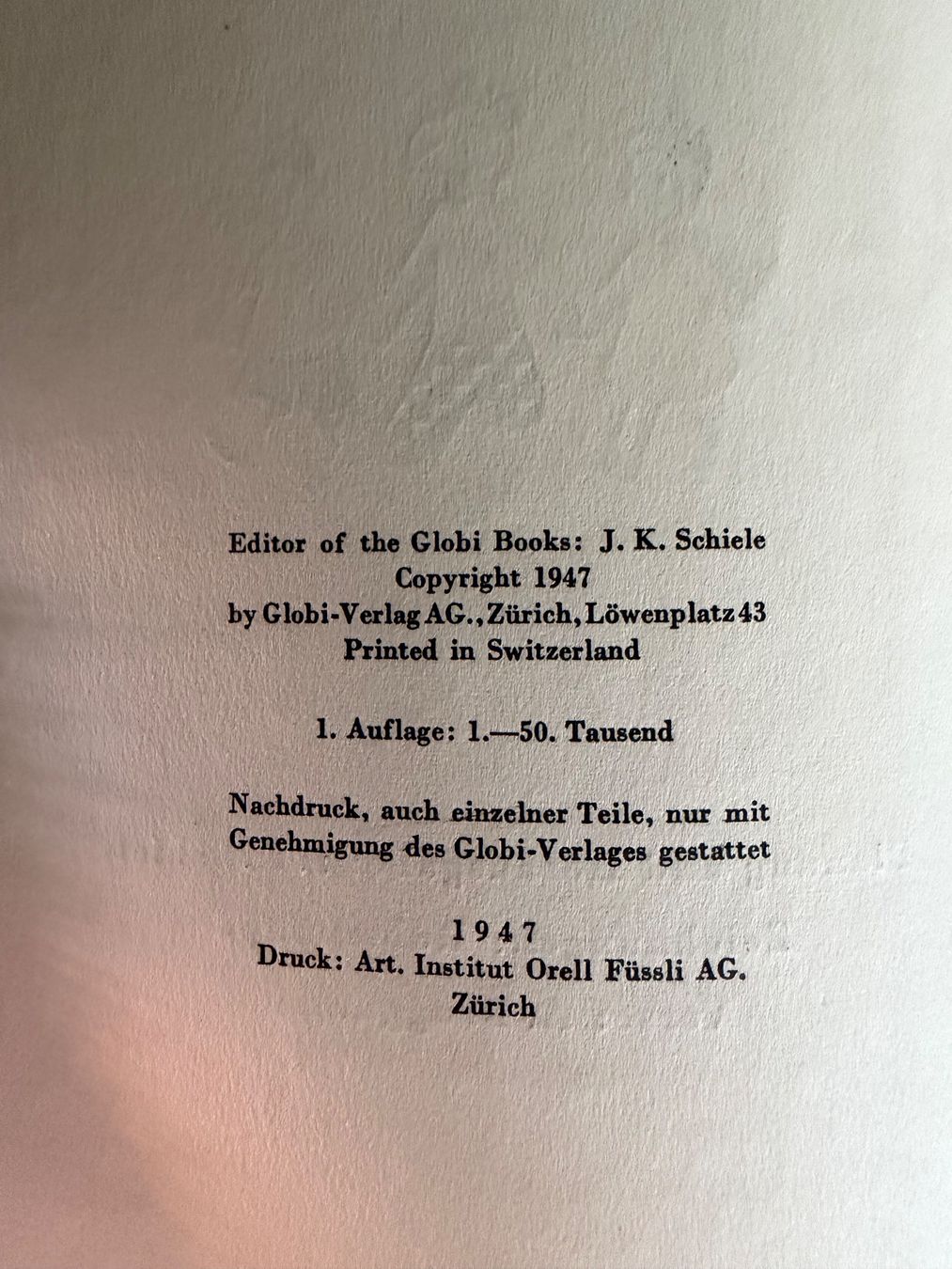 Bücher: Globi der Kinderfreund, 1. Auflage, 1947 – Gebraucht aus Schaffhausen von Momue 1
