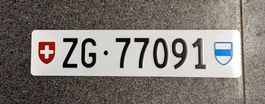 Zuger Kontrollschild Nummernschild ZG77091