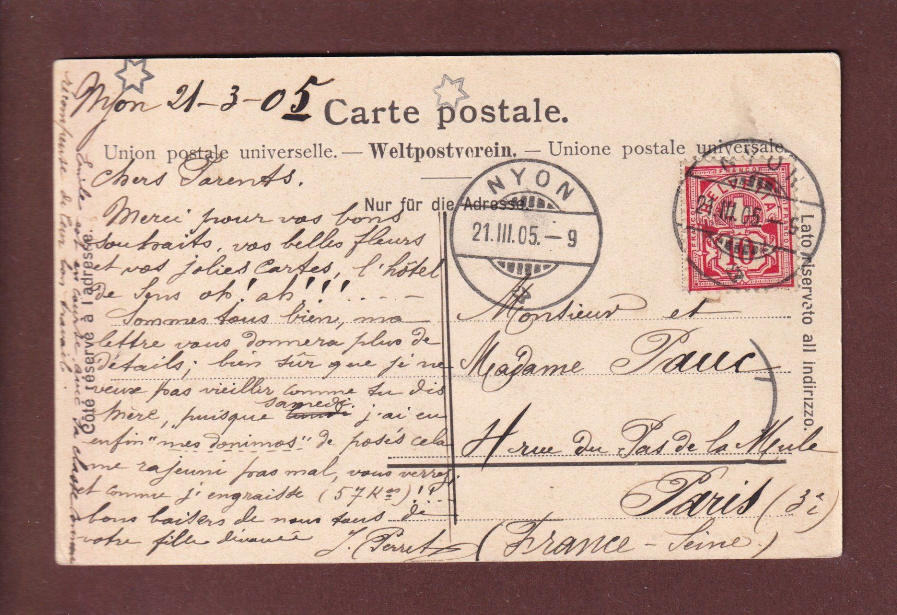 Cartoline postali: Dans la NEIGE - Luge - 1905 – Usato da Pully venduto da nicecards 1