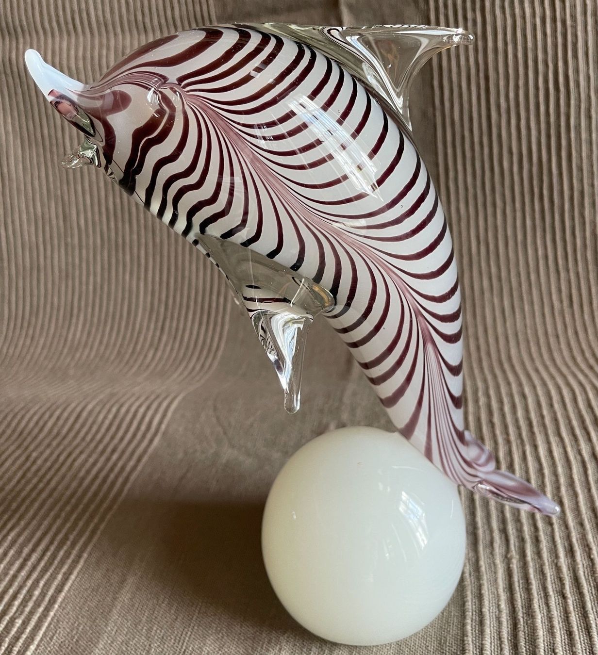 Murano Statuette: Delfin Glas von Murano weiss Zebramuster – Nuovo (secondo la descrizione) da Bern venduto da Chraebu2 8