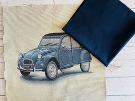Coupon Caneva avec motif de voiture 2cv vintage