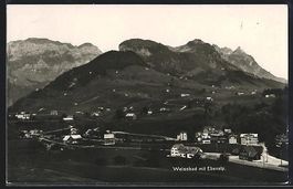 AK Weissbad, Ortsansicht mit Ebenalp