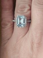 585 Aquamarin Diamanten Ring MIT ZERTIFIKAT