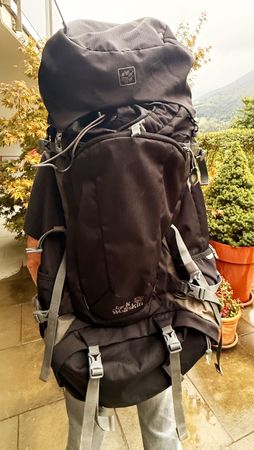 Trekkingrucksack Jack Wolfskin schwarz gebraucht (75 Liter)