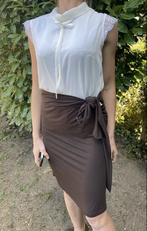 Chic gonna lunga con cintura👌tgM/L-viscosa👌stile unico