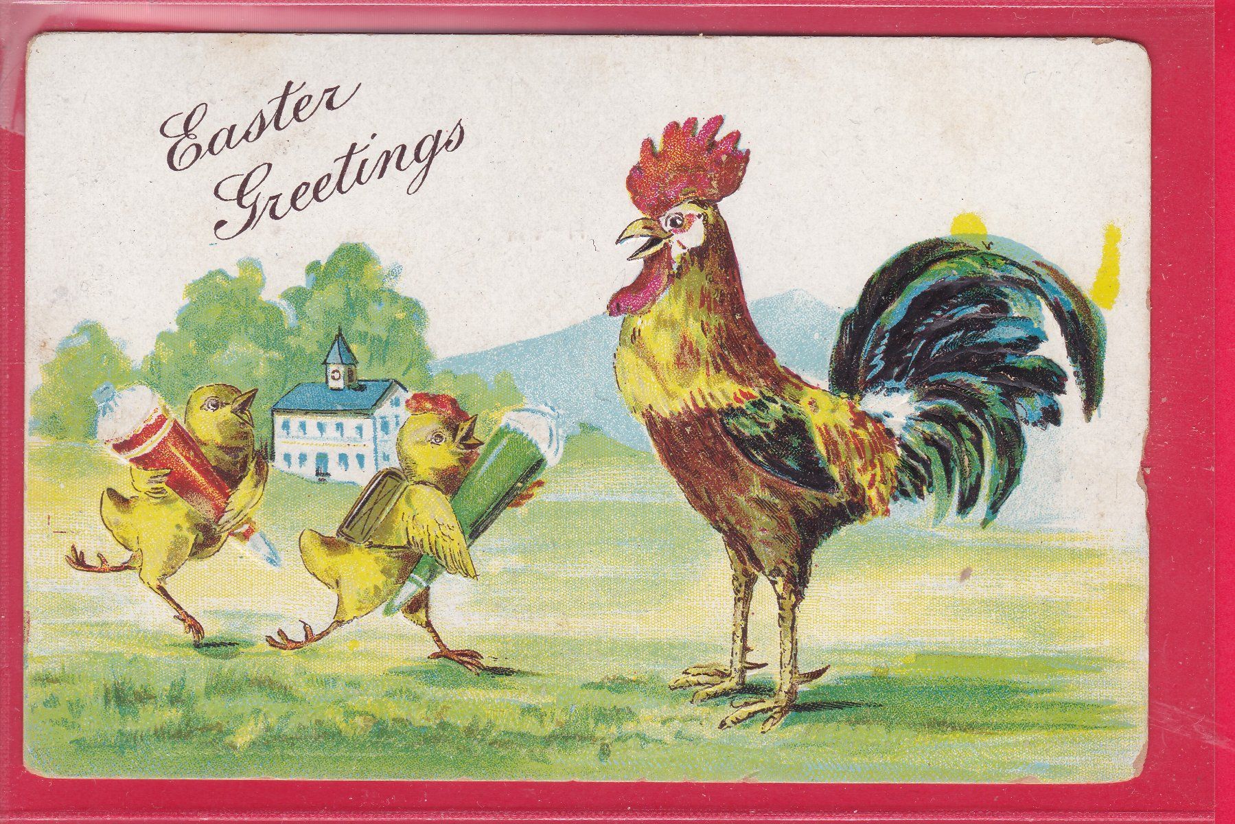 Cartoline postali: PRÄGEKARTE, EASTER GREETINGS, 28.3.1907 – Usato da Oberrieden venduto da Gebirgsstelze
