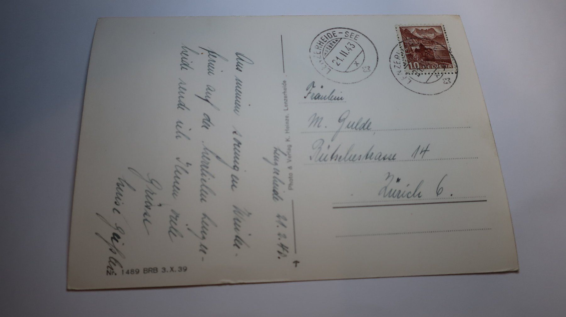 Ansichtskarten: Auf der Lenzerheide  1943 – Gebraucht aus Cormoret von Pascalll2001 5