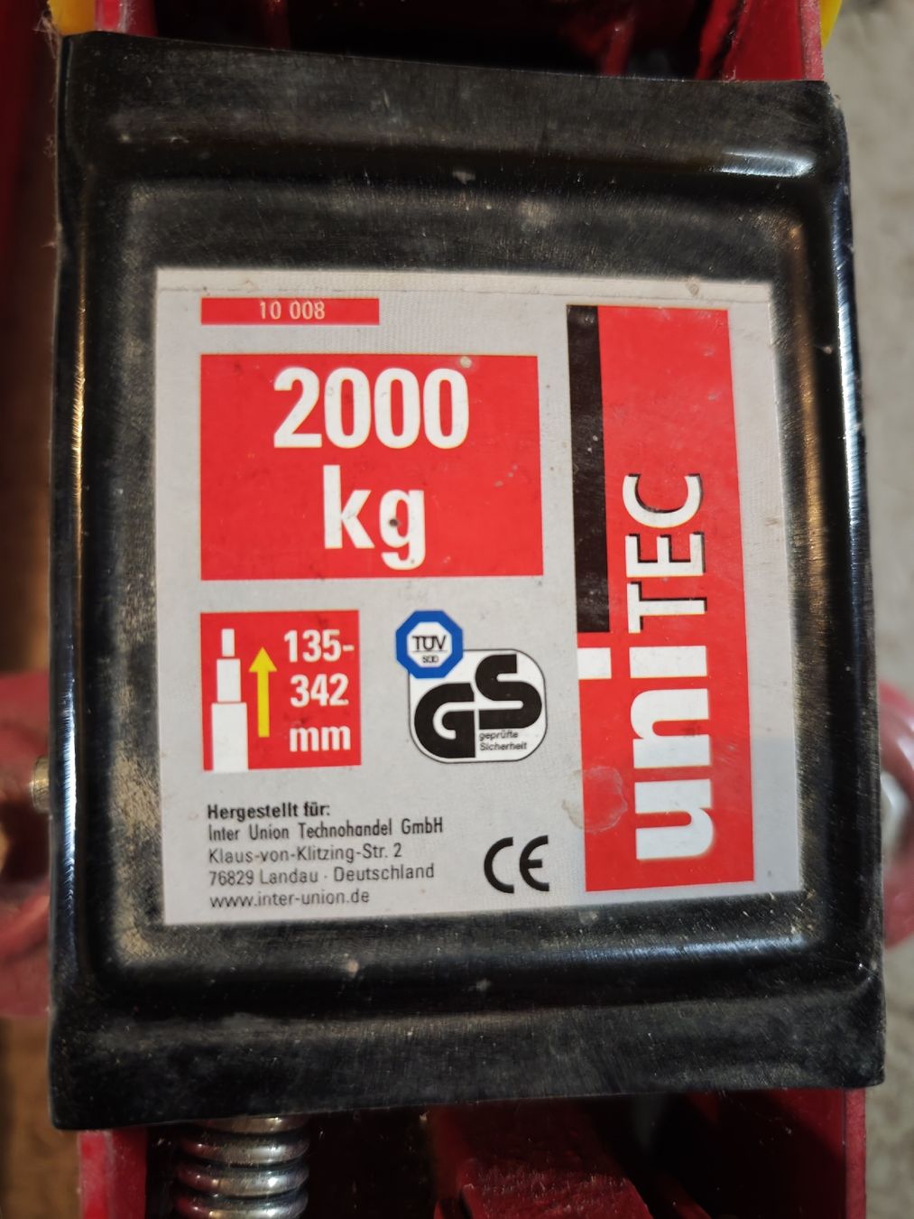 Tous les outils: Unitec Wagenheber 2000 kg – Défectueux à Hunzenschwil par Nidecker5 1