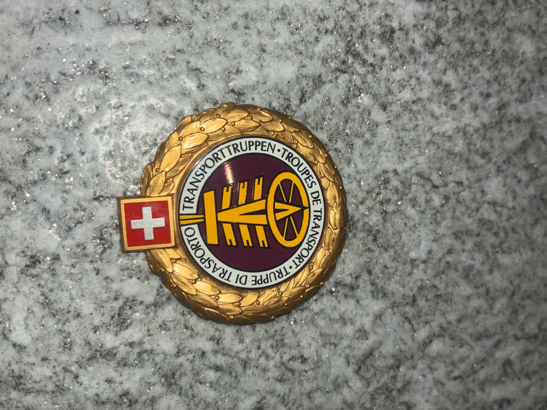 Schweizer Armee Toppe: EMBLEM Offizier Transporttruppen – Usato da Oberiberg venduto da stab