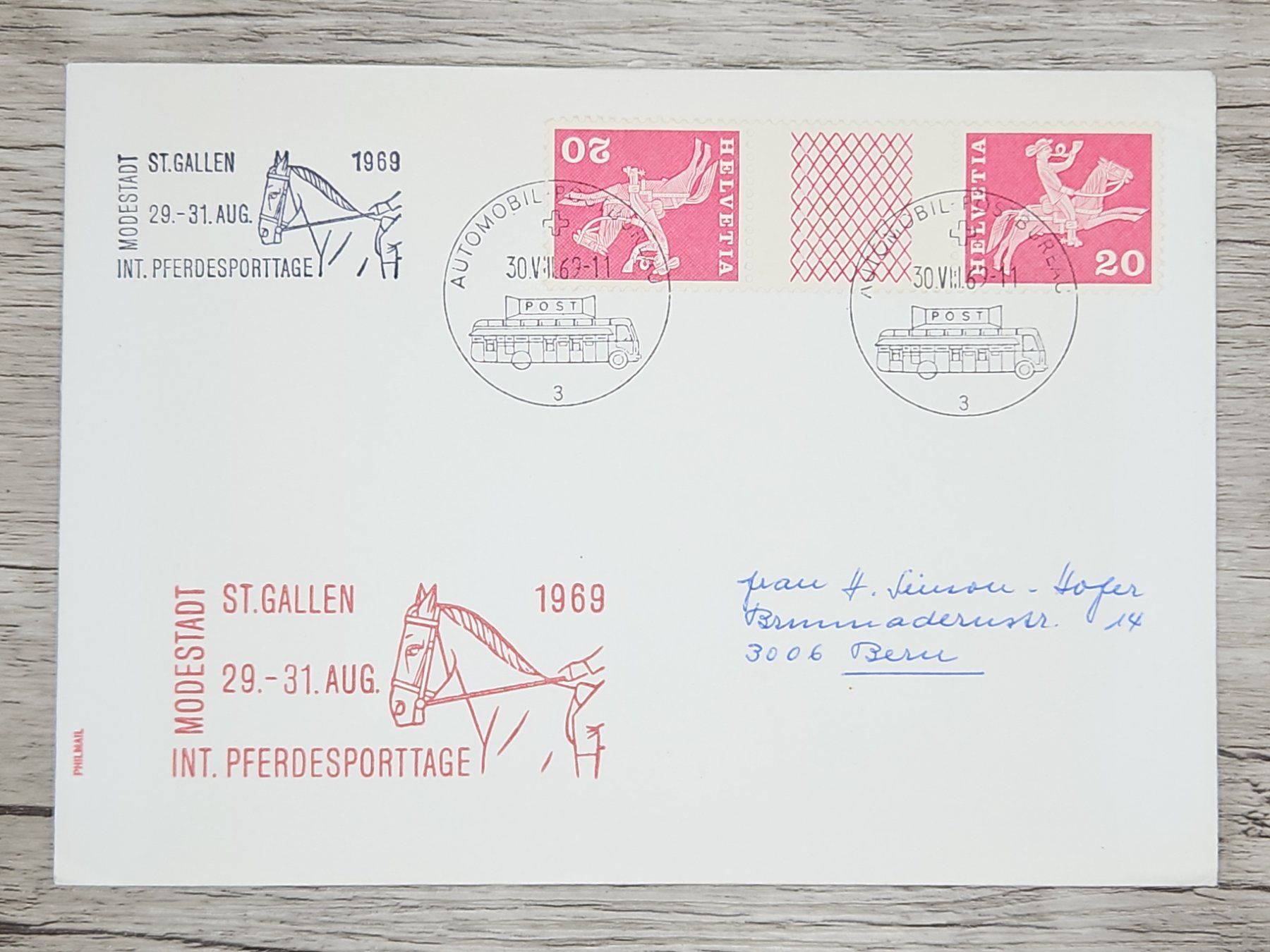 Tutti i francobolli: CL18 Enveloppe + Timbre Suisse 1969 – Usato da Cousset venduto da Patrick_Collections