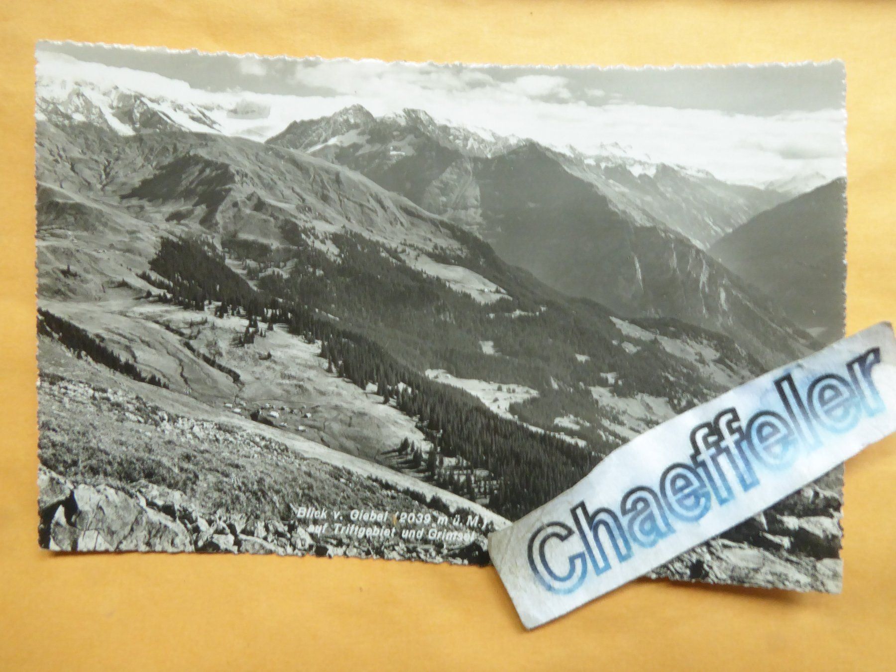 Cartoline postali: Blick v. Giebel auf Triftgebiet und – Usato da Zürich venduto da Chaeffeler