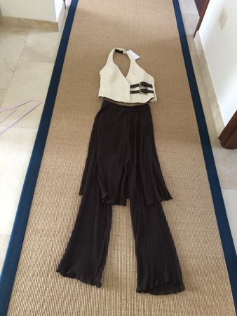 Zara hose+Kunstleder Gilet.Gr.S