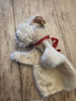 Vintage Steiff Handpuppe Hund Foxy m.Knopf/Fahne 1960/70
