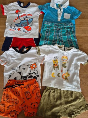 Lot 4 t-shirts bébé + 4 shorts T.74-80 Chicco, Orchestra