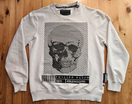 Pullover Philipp Plein Herren weiss mit Skull Grösse L