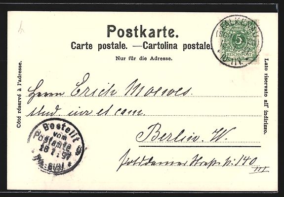 Cartoline postali: Stein a. Rhein, Ortsansicht mit Kirche – Usato da Berlin venduto da bartko-reher 1