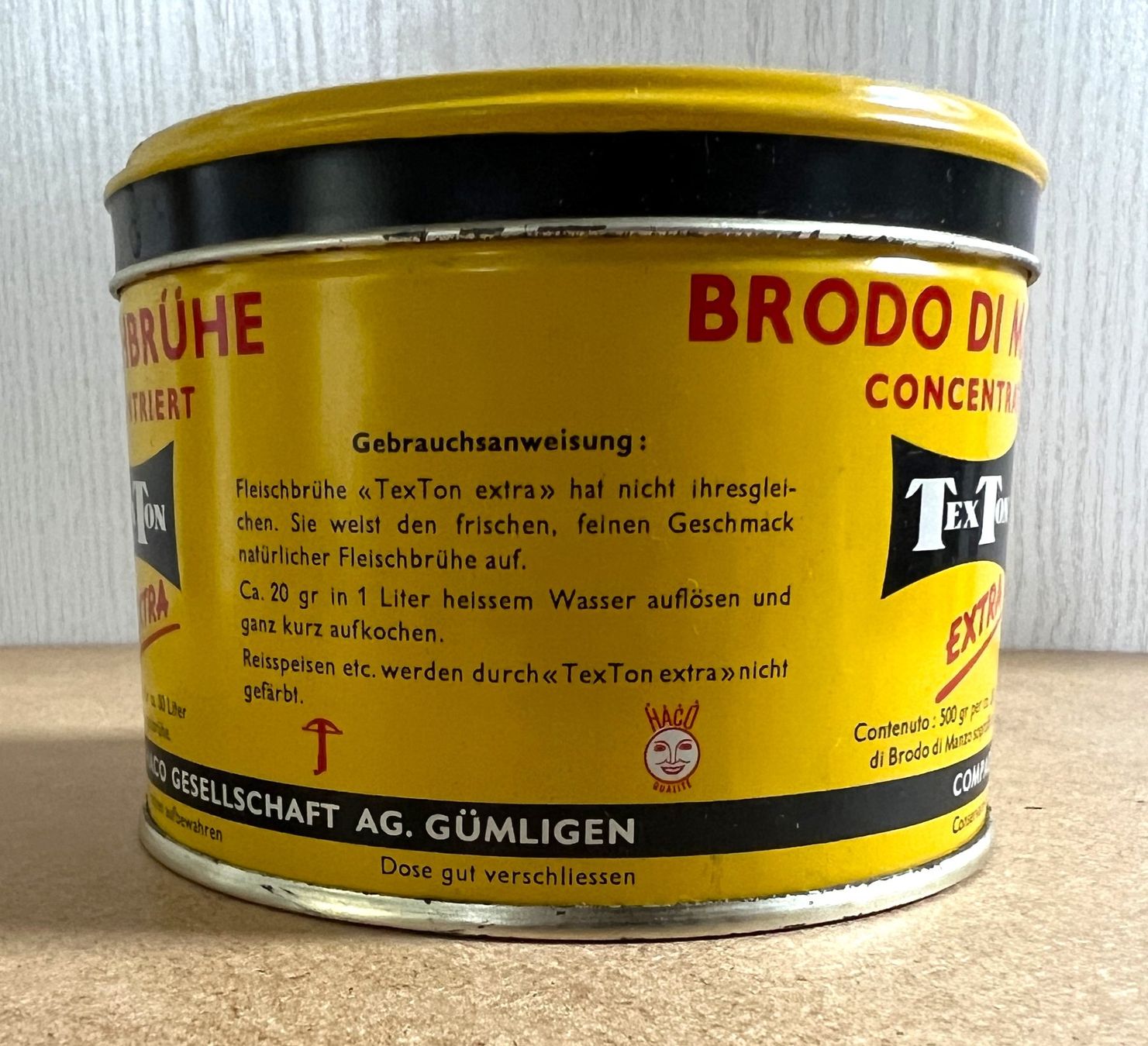 Barattoli: Blechdose TEXTON EXTRA FLEISCHBRÜHE KONZENTRIERT HACO AG – Usato da Rothrist venduto da Brandystar 4