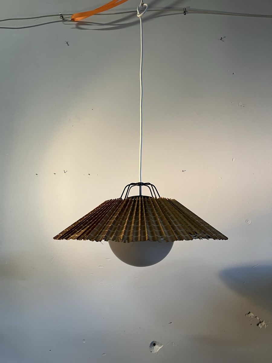 Kronleuchter & Deckenlampen: Mid Century Kugellampe mit Bastschirm vermutlich Temde – Gebraucht aus Bern von fotolog111 6