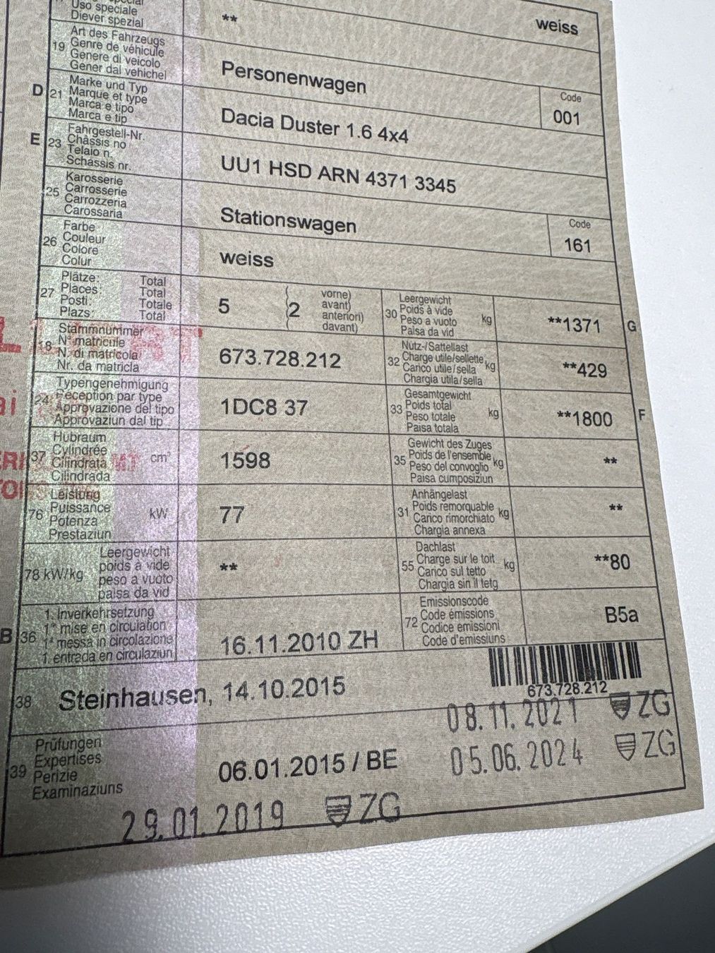 Dacia Automobili: Dacia Duster 1.6 Allrad (MO) – Usato da St. Gallen venduto da CityAuktion 8