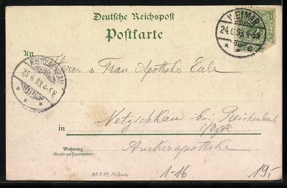 Cartoline postali: Litho Weimar, Karl Alexander von Sachsen – Usato da Berlin venduto da bartko-reher 1