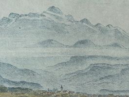 Säntis von Berg aus: Original Lithographie E. E. Schlatter ❗