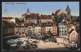 Basel, Barfüsserplatz mit Strassenbahn