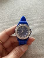 Strass-Armbanduhr Geneva Damen, blau