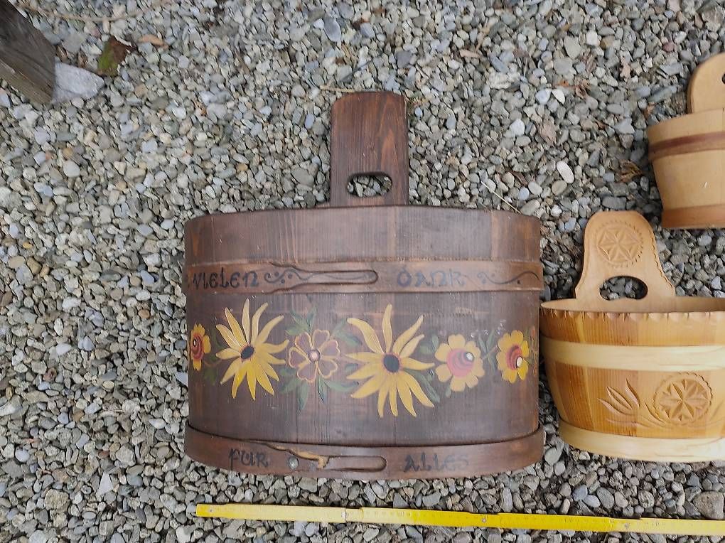 Articoli in legno: Rahmkübel Holzbränten Holzgefässe – Usato da Flüelen venduto da Siro3 3