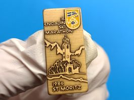 Vintage Brosche 1986 18. Engadin Skimarathon St. Moritz