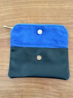MAJE Mode Clutch Brillenetui Schwarz-Blau (ca. 18 x 16.5 cm)