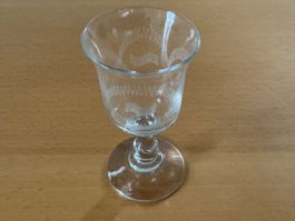 Schönes Kristallglas mit Gravur, Vintage Stil, Top!